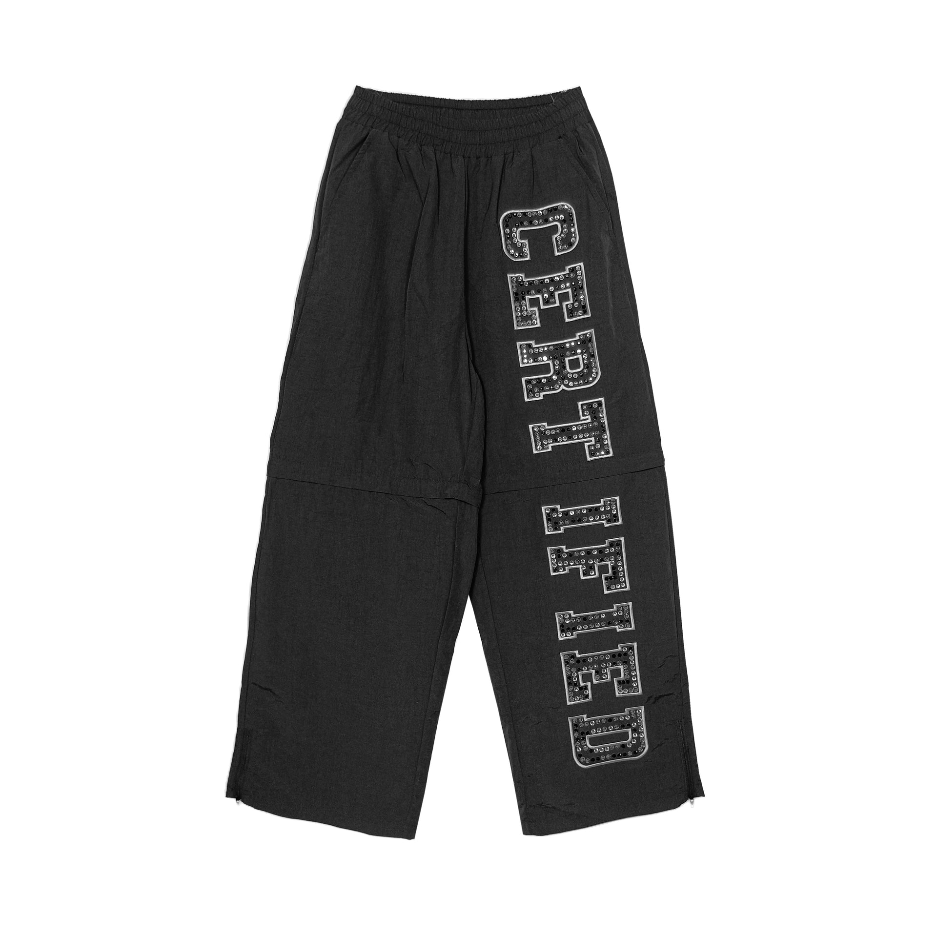 RHINESTONE CERTIFIED CONVERTIBLE TRACKPANTS