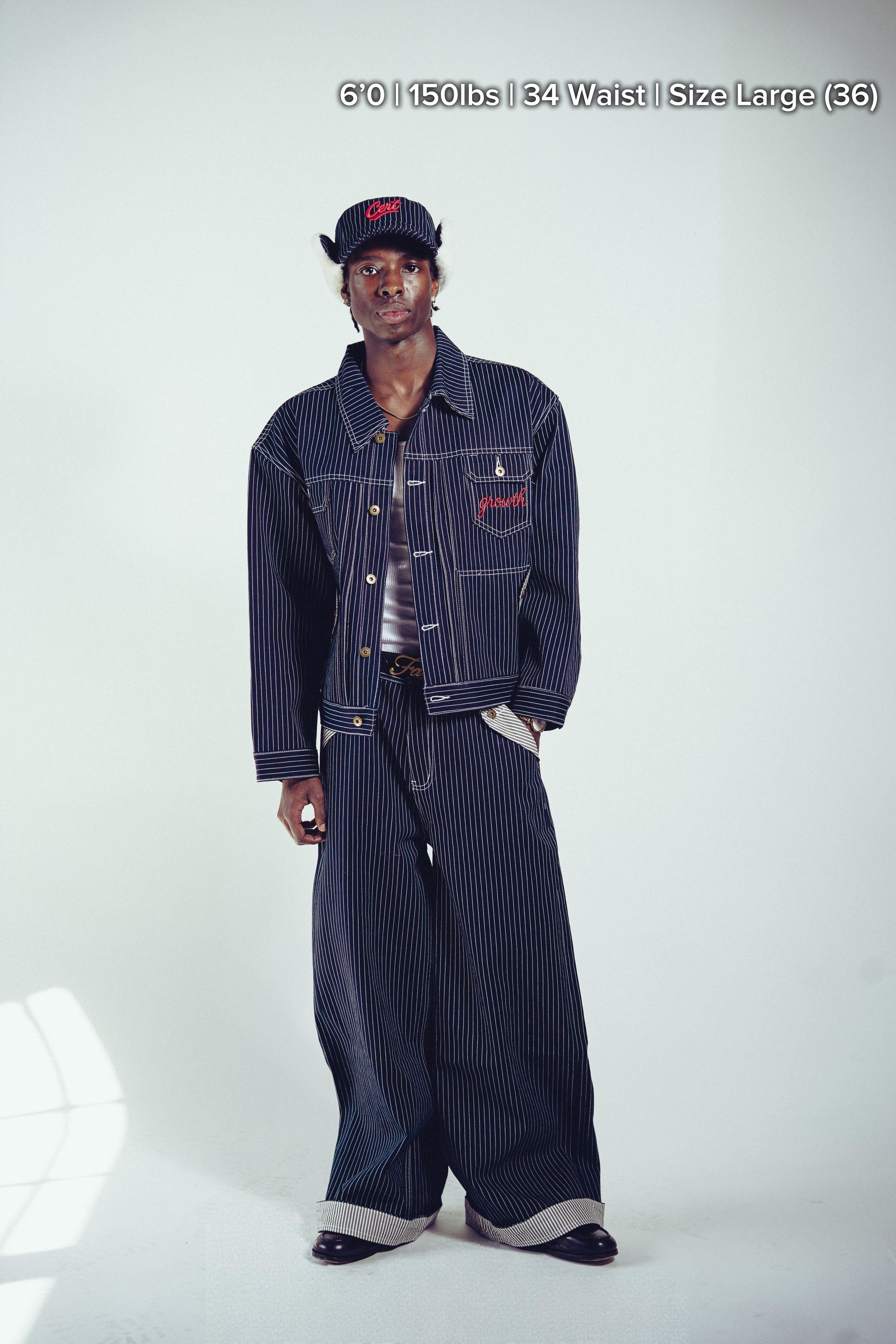 姫丸鰹節虫 vintageネイビー スタジャン 60s JAPANESE SELVAGE PINSTRIPE JACKET