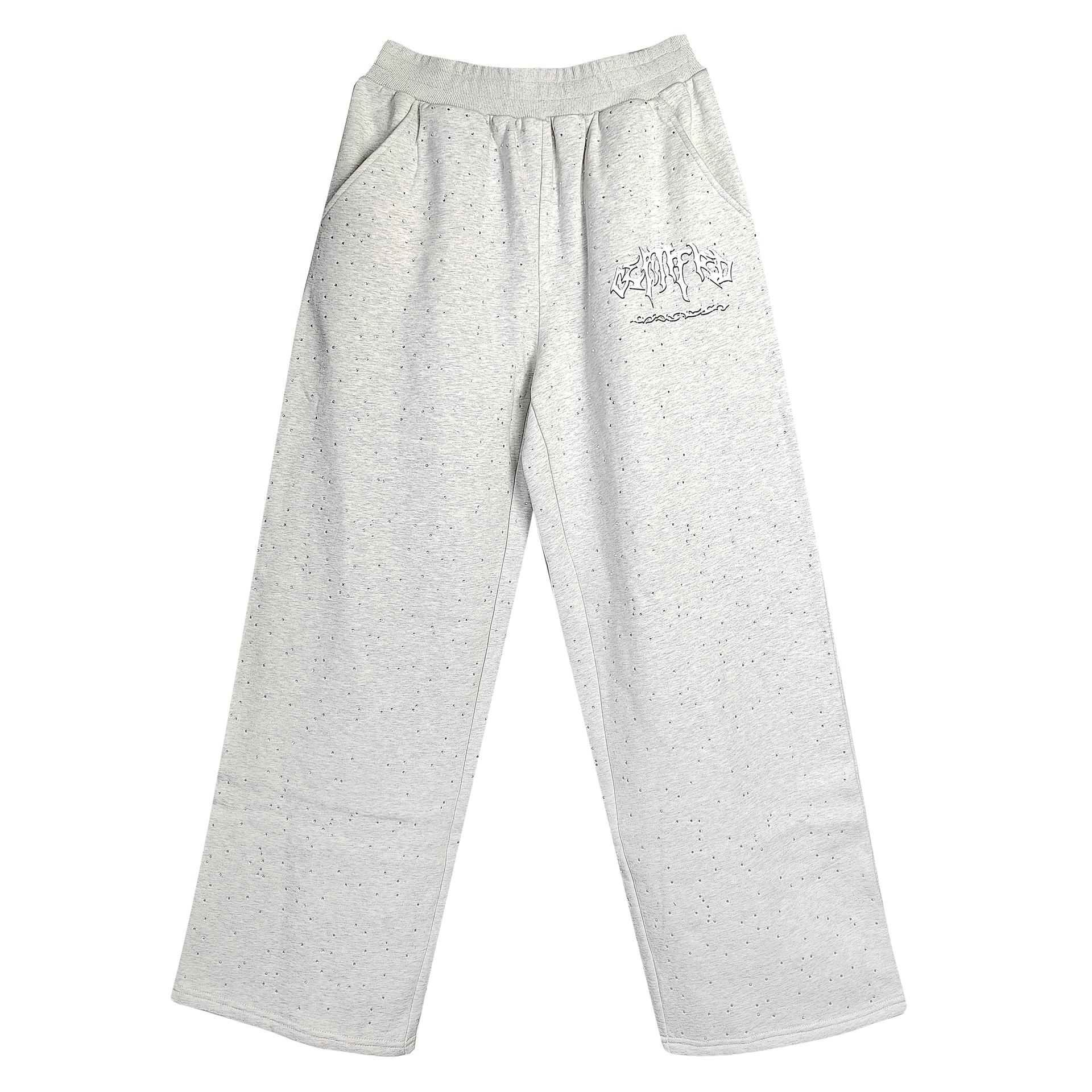 CERTIFIED GRAY RHINESTONE PANTS